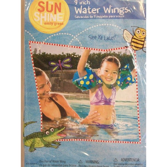 9" Water Wings Pool Swim Floaties Arm Floats Pink - Picture 6 of 8